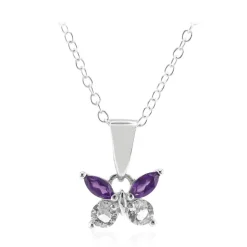 Sambia-Amethyst-Silberhalskette