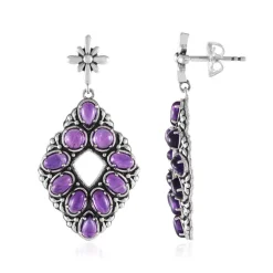 Sambia-Amethyst-Silberohrringe (Desert Chic)