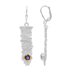 Sambia-Amethyst-Silberohrringe