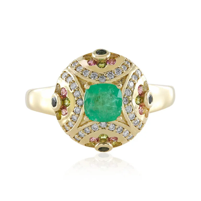 Sambia-Smaragd-Goldring (de Melo)