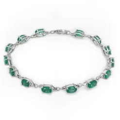 Sambia-Smaragd-Silberarmband