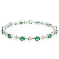 Sambia-Smaragd-Silberarmband