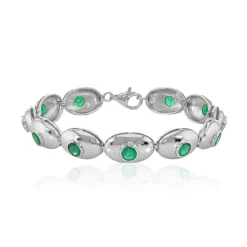 Sambia-Smaragd-Silberarmband