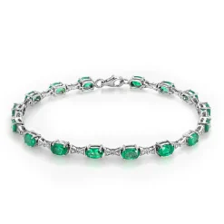 Sambia-Smaragd-Silberarmband