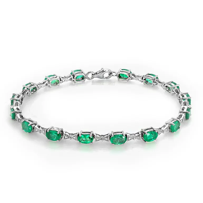 Sambia-Smaragd-Silberarmband