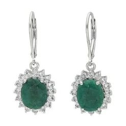 Sambia-Smaragd-Silberohrringe