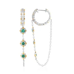 Sambia-Smaragd-Silberohrringe (Gems en Vogue)