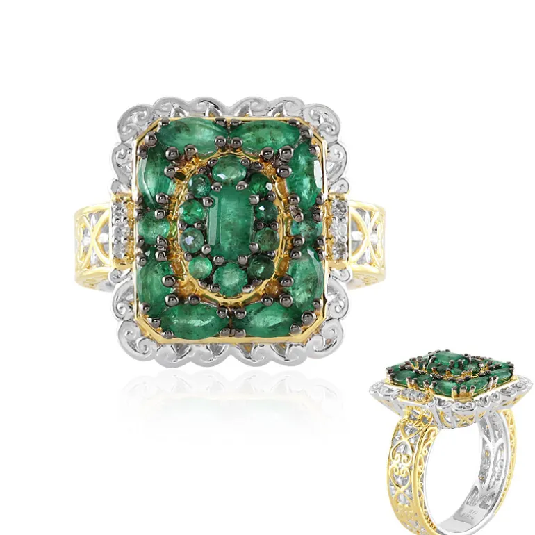 Sambia-Smaragd-Silberring (Gems en Vogue)