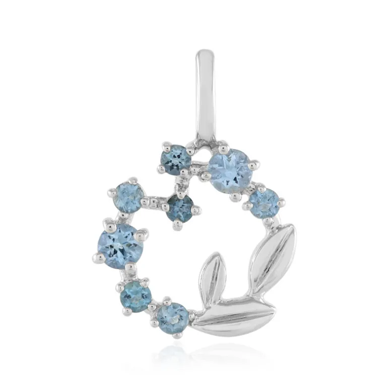 Santa Maria-Aquamarin-Silberanhänger