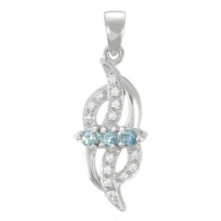 Santa Maria-Aquamarin-Silberanhänger