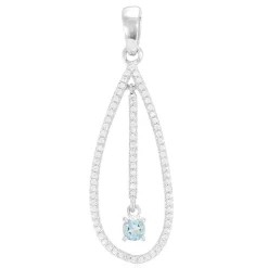 Santa Maria-Aquamarin-Silberanhänger