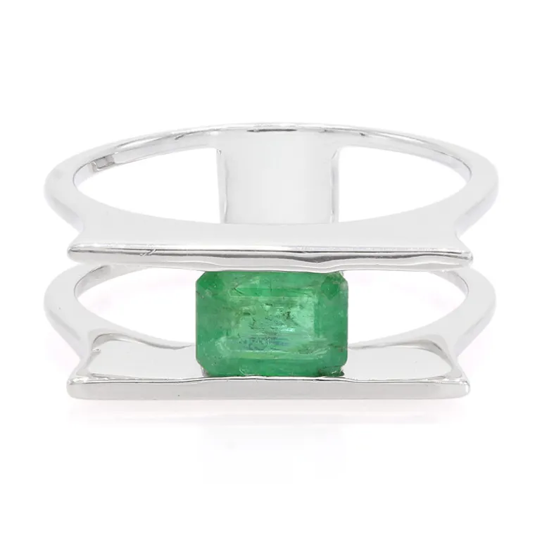 Sao Francisco-Smaragd-Silberring