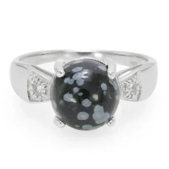 Schneeflocken-Obsidian-Silberring