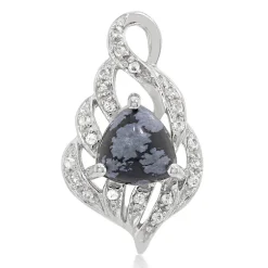 Schneeflocken-Obsidian-Silberanhänger