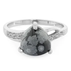 Schneeflocken-Obsidian-Silberring