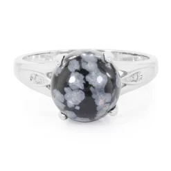 Schneeflocken-Obsidian-Silberring