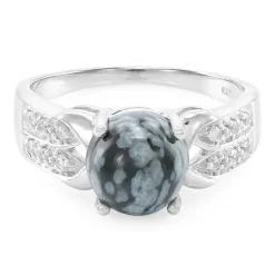 Schneeflocken-Obsidian-Silberring