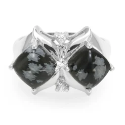 Schneeflocken-Obsidian-Silberring