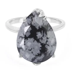 Schneeflocken-Obsidian-Silberring