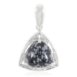 Schneeflocken-Obsidian-Silberanhänger