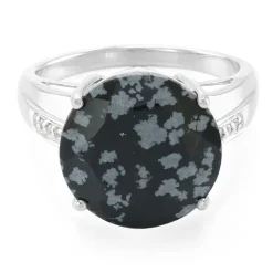 Schneeflocken-Obsidian-Silberring