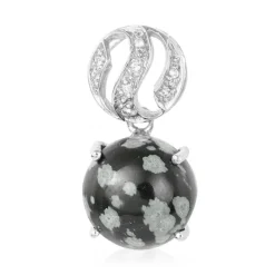 Schneeflocken-Obsidian-Silberanhänger