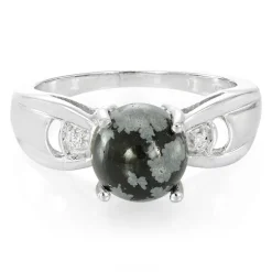 Schneeflocken-Obsidian-Silberring