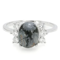 Schneeflocken-Obsidian-Silberring