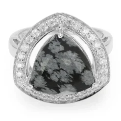 Schneeflocken-Obsidian-Silberring