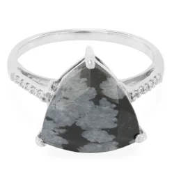 Schneeflocken-Obsidian-Silberring