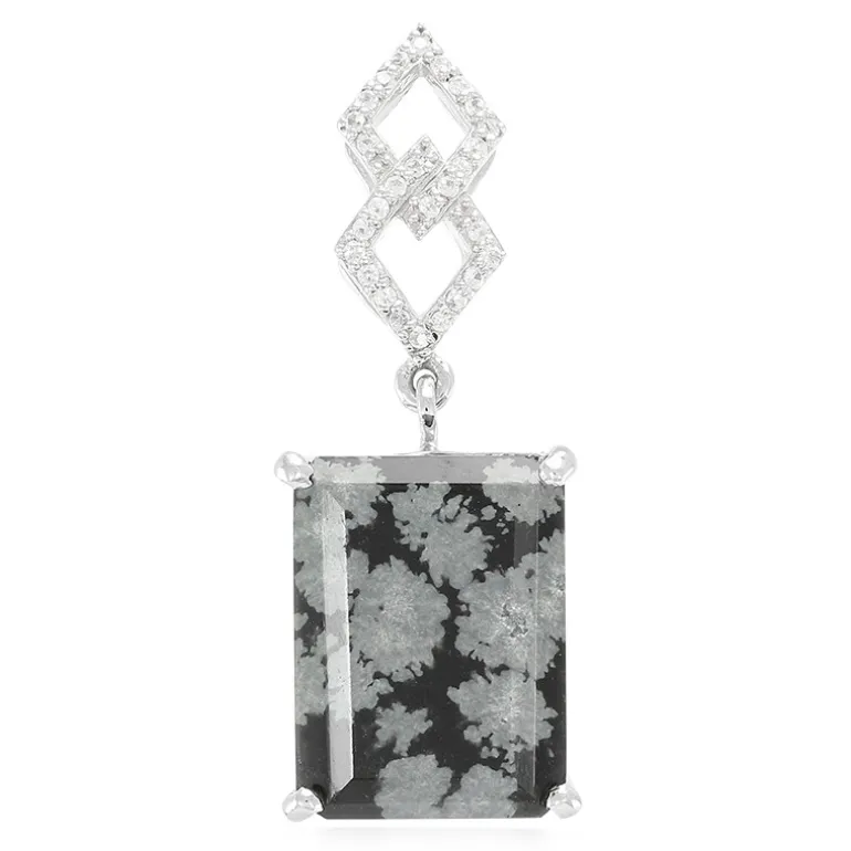 Schneeflocken-Obsidian-Silberanhänger