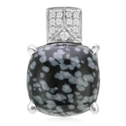 Schneeflocken-Obsidian-Silberanhänger