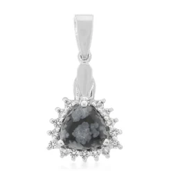 Schneeflocken-Obsidian-Silberanhänger