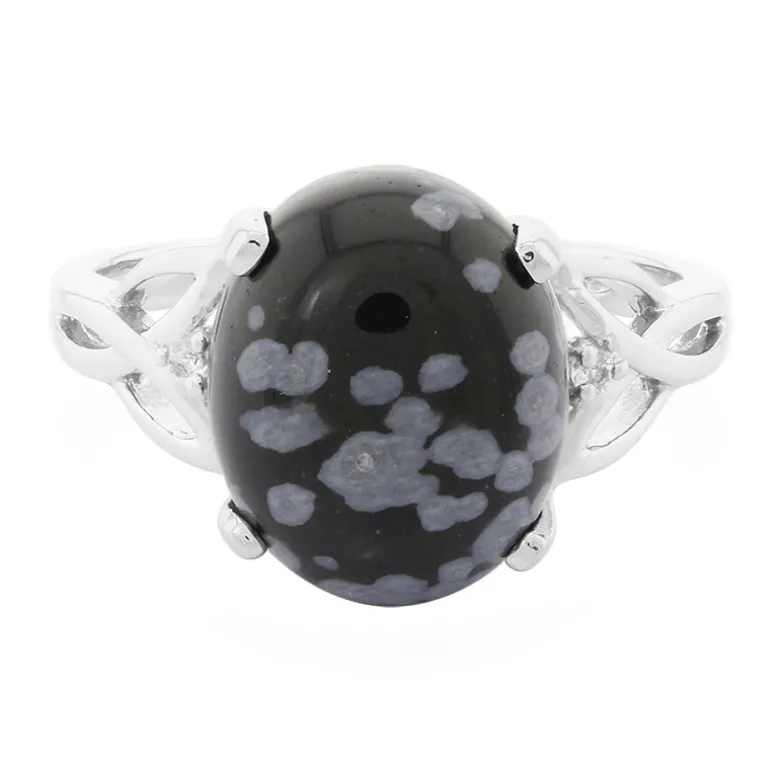 Schneeflocken-Obsidian-Silberring