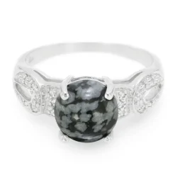 Schneeflocken-Obsidian-Silberring