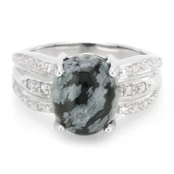 Schneeflocken-Obsidian-Silberring