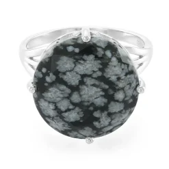 Schneeflocken-Obsidian-Silberring