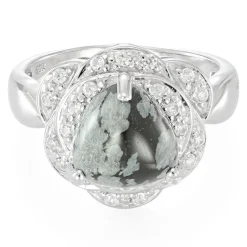 Schneeflocken-Obsidian-Silberring