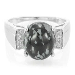 Schneeflocken-Obsidian-Silberring