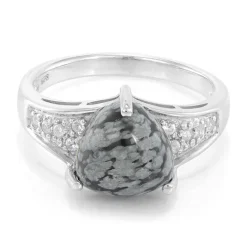 Schneeflocken-Obsidian-Silberring