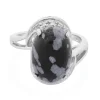 Schneeflocken-Obsidian-Silberring