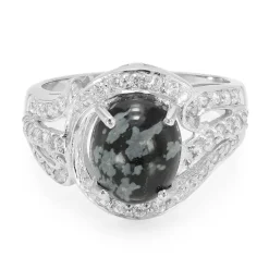 Schneeflocken-Obsidian-Silberring