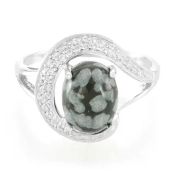 Schneeflocken-Obsidian-Silberring