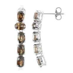 Schokoladen-Zirkon-Silberohrringe