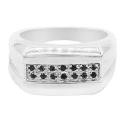 Schwarzer Diamant-Silberring