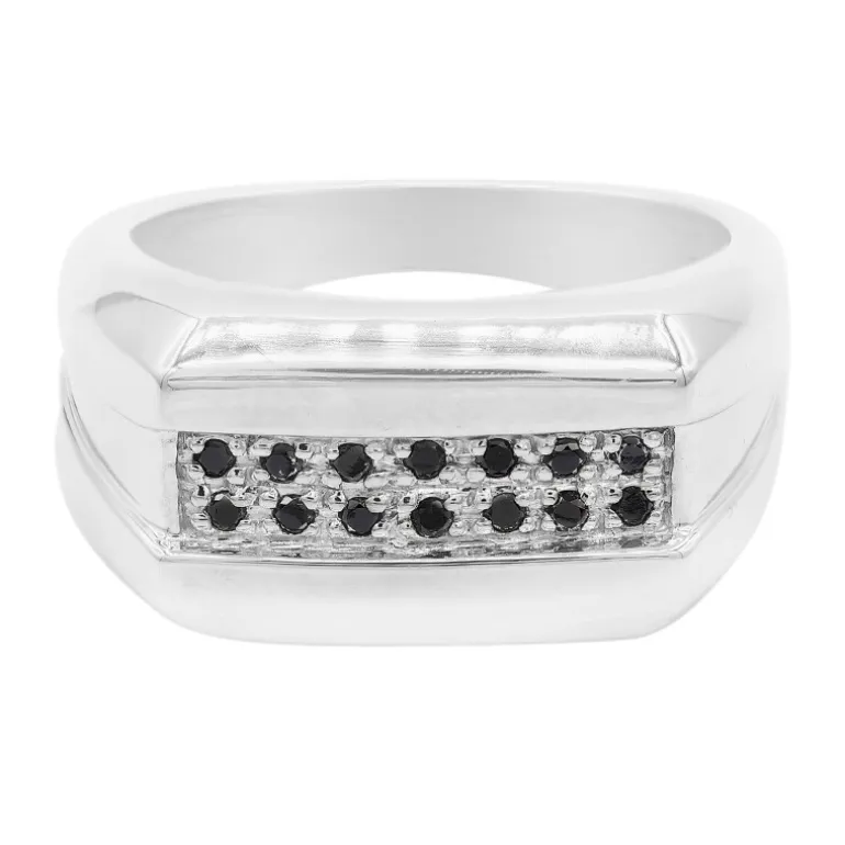 Schwarzer Diamant-Silberring