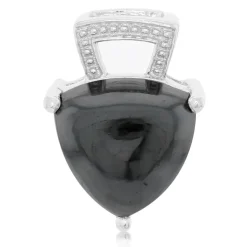 Schwarzer Hämatit-Silberanhänger