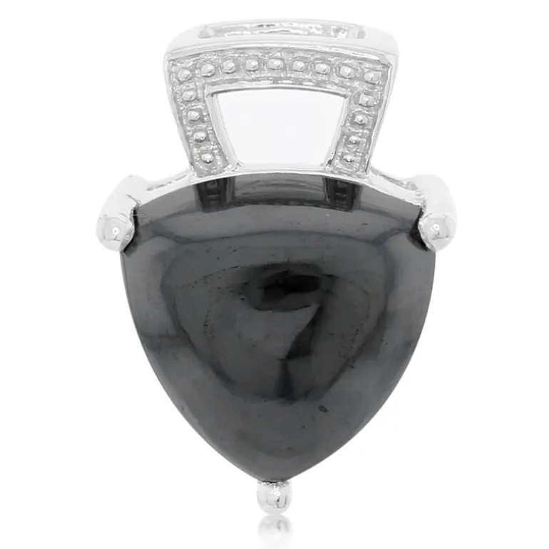 Schwarzer Hämatit-Silberanhänger