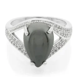 Schwarzer Hämatit-Silberring