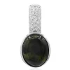 Schwarzer Jadeit-Silberanhänger